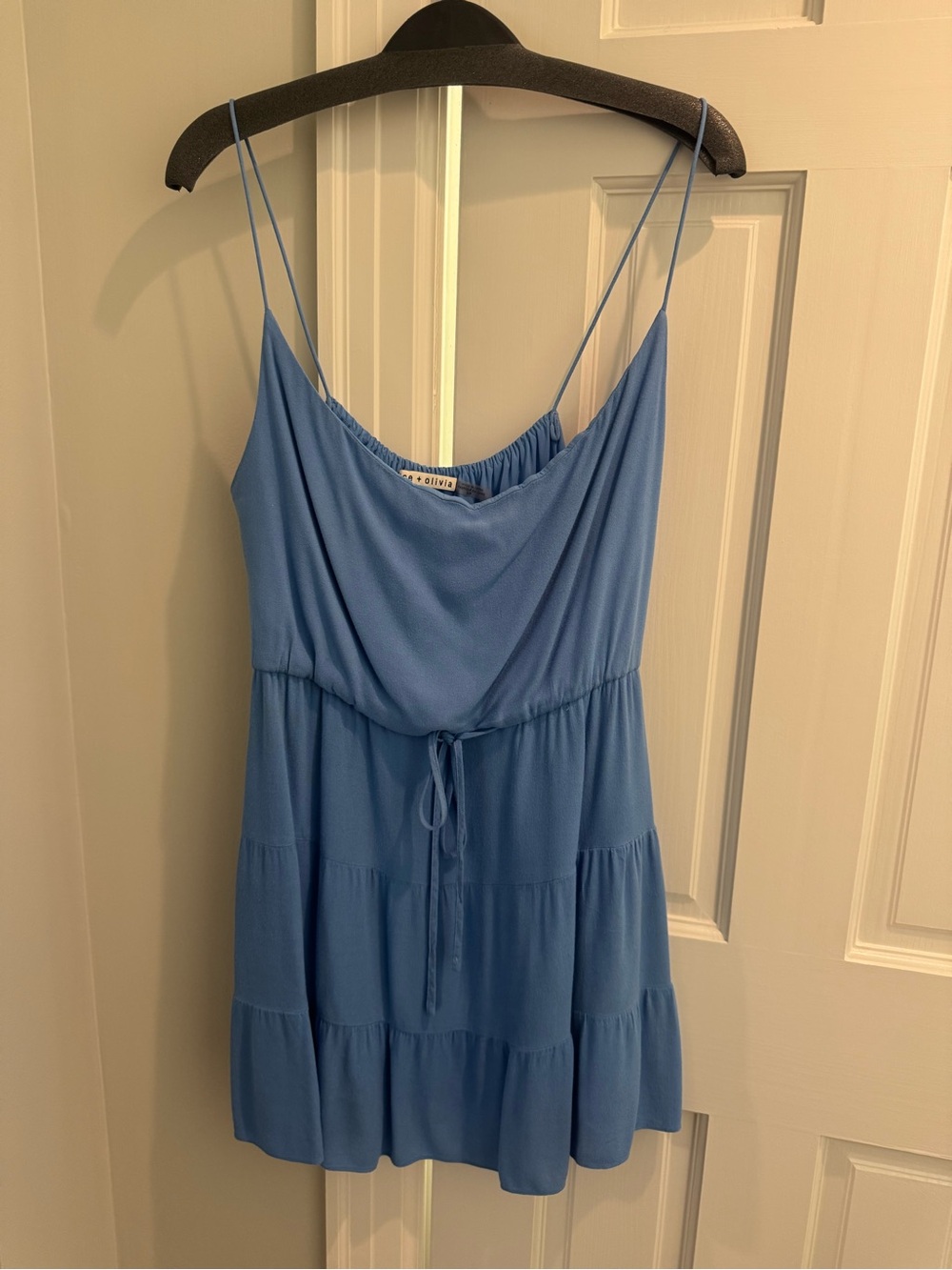 Alice + Olivia Light Blue Spaghetti Strap Mini Dress